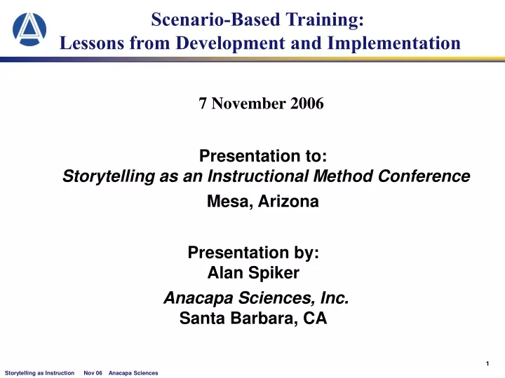 scenario based training lessons from development