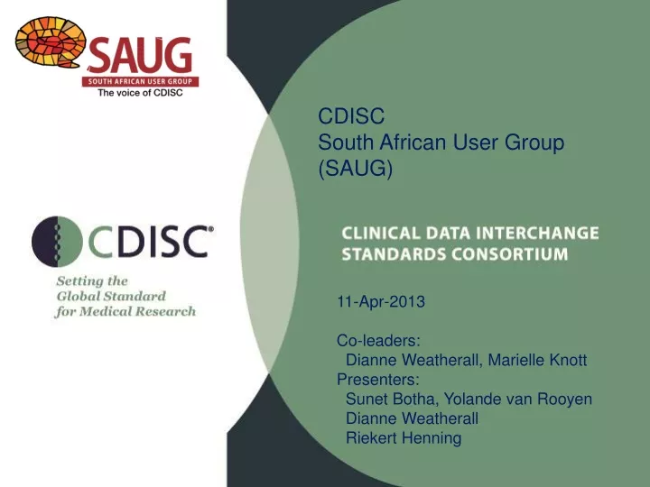 cdisc south african user group saug