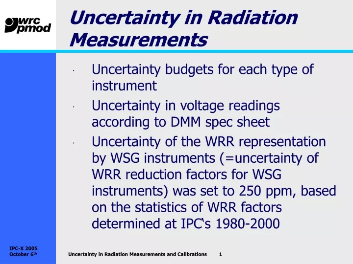 uncertainty in radiation measurements