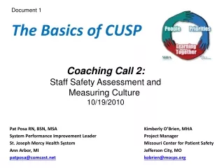 The Basics of CUSP