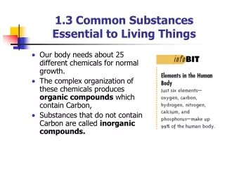 1.3 Common Substances Essential to Living Things