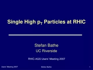 Single High p T  Particles at RHIC