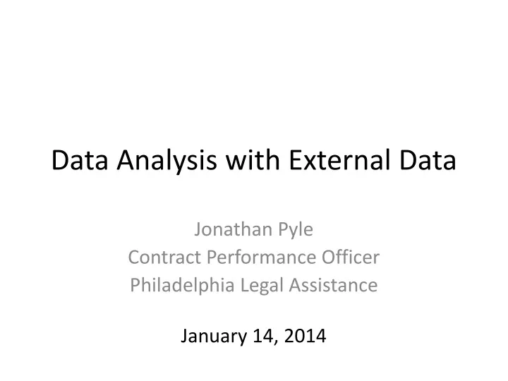 data analysis with external data