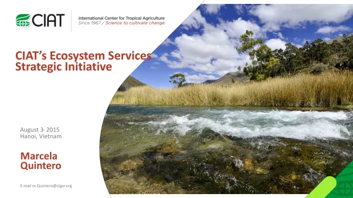 ciat s ecosystem services strategic initiative