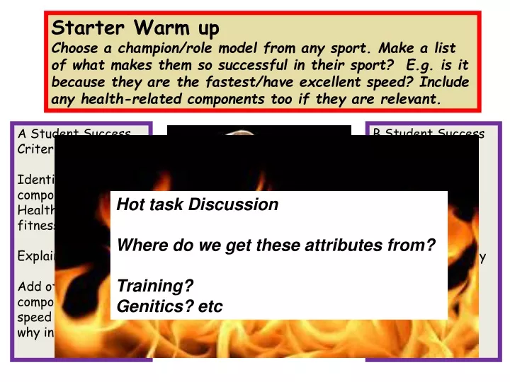 starter warm up choose a champion role model from