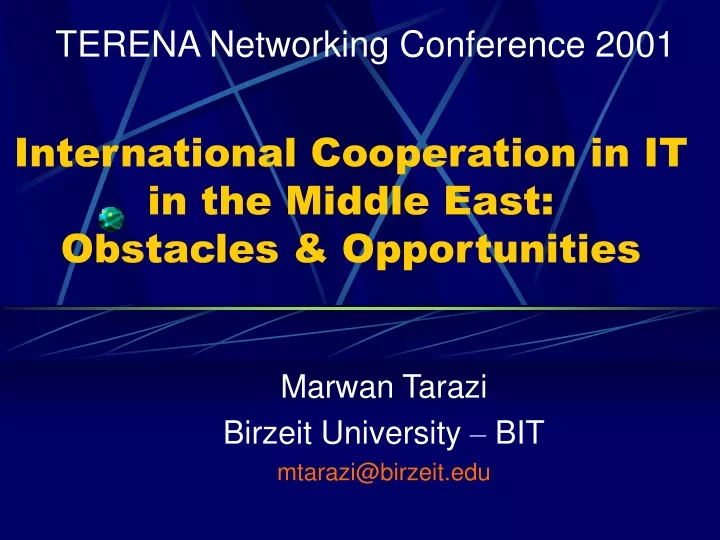 international cooperation in it in the middle east obstacles opportunities