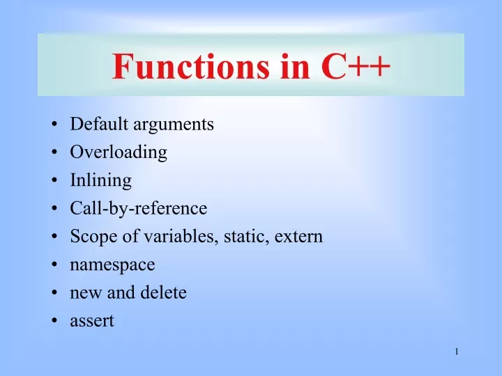 functions in c