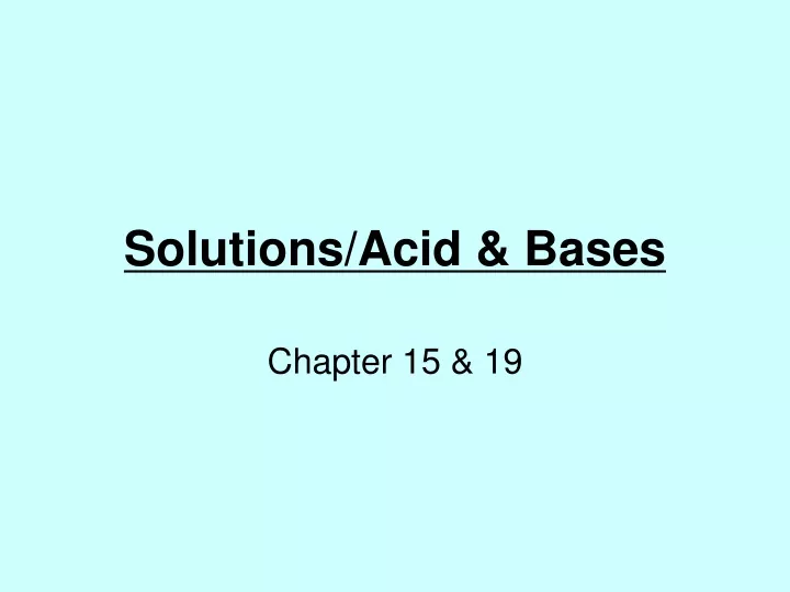 solutions acid bases