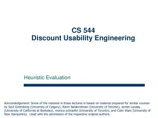 CS 544  Discount Usability Engineering