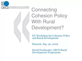 Connecting Cohesion Policy With Rural Development?
