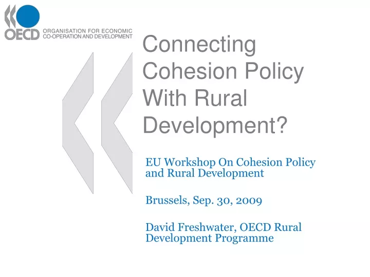 connecting cohesion policy with rural development