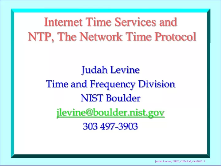 internet time services and ntp the network time protocol