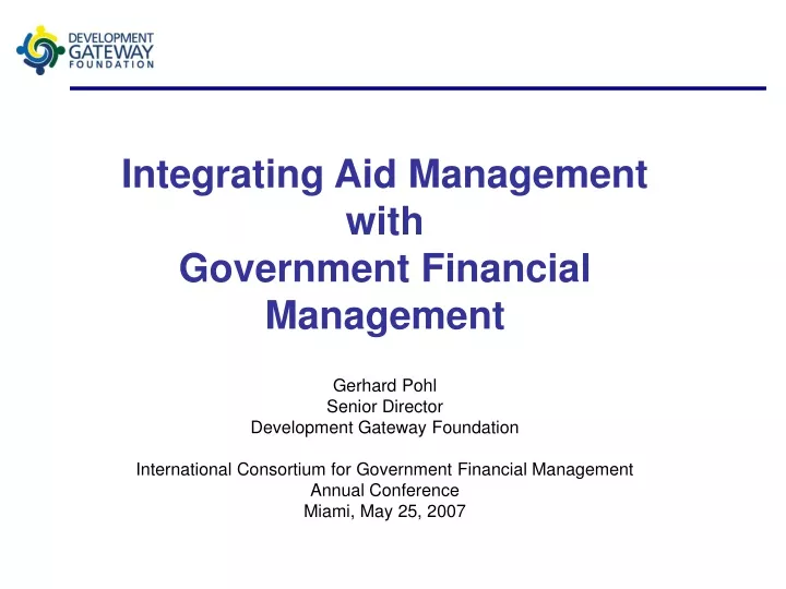 integrating aid management with government