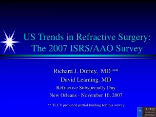 US Trends in Refractive Surgery: The 2007 ISRS/AAO Survey