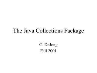 The Java Collections Package