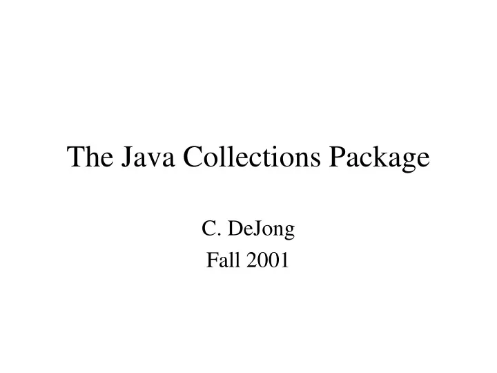 the java collections package