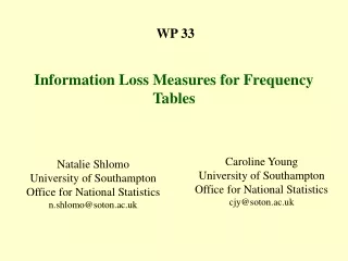 WP 33  Information Loss Measures for Frequency Tables