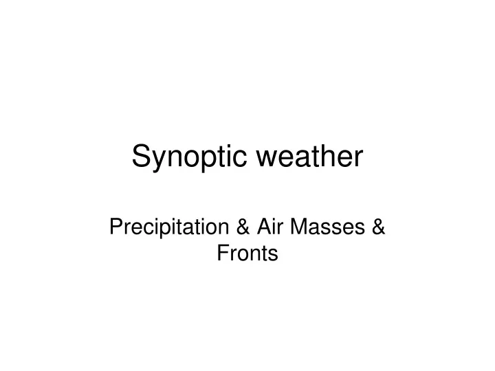 synoptic weather