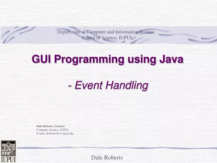 gui programming using java event handling