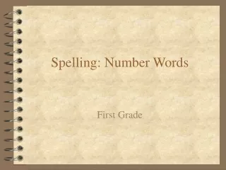 Spelling: Number Words