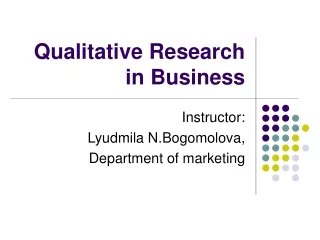 Qualitative Research in Business