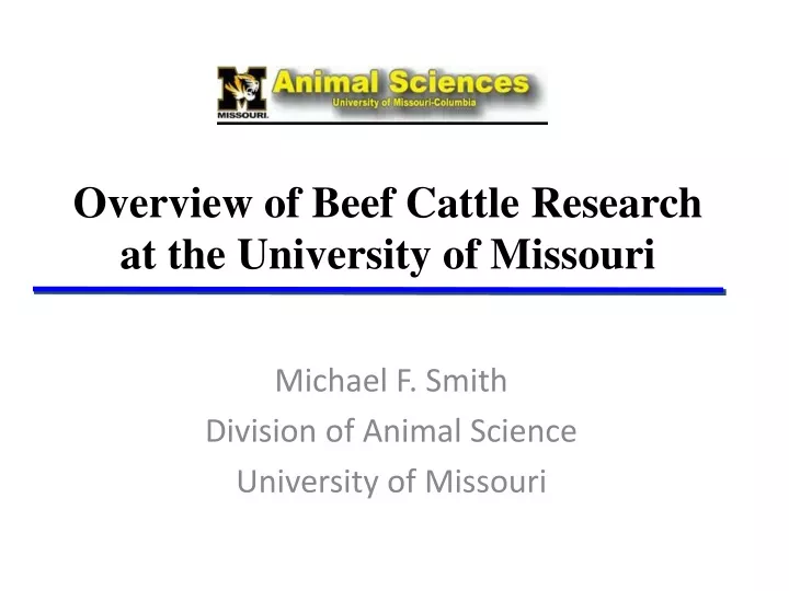 overview of beef cattle research at the university of missouri