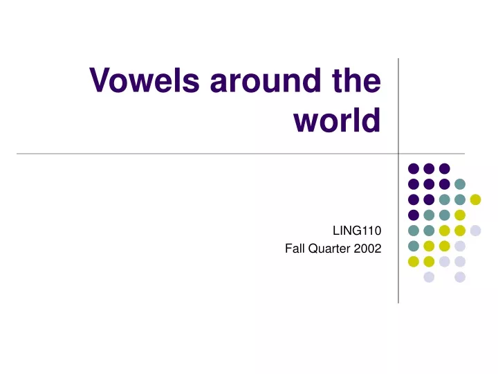 vowels around the world