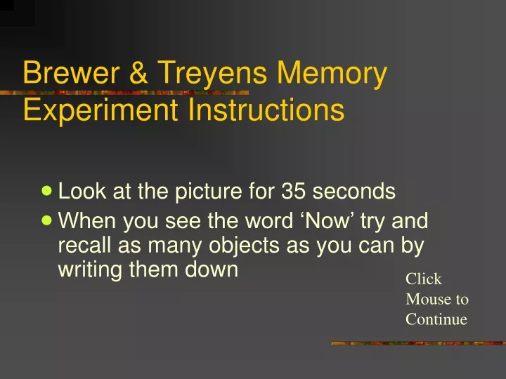 brewer treyens memory experiment instructions