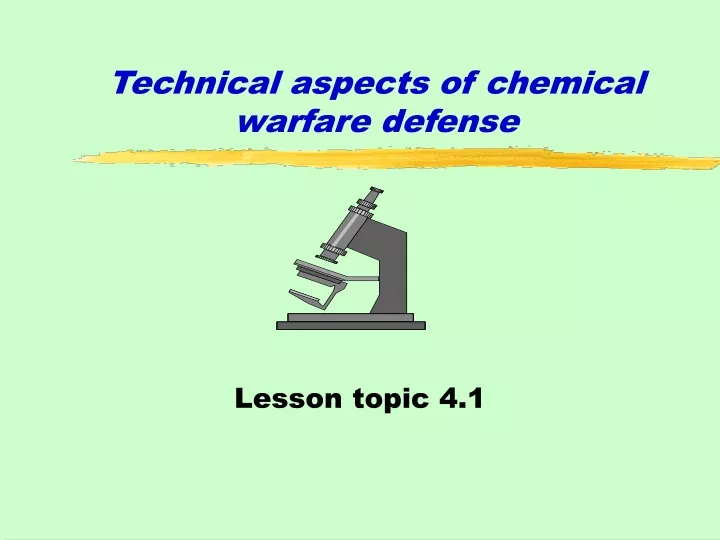 technical aspects of chemical warfare defense