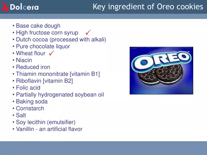 key ingredient of oreo cookies