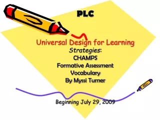PLC Universal Design for Learning Strategies : CHAMPS Formative Assessment Vocabulary