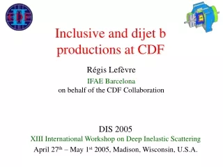 Inclusive and dijet b productions at CDF