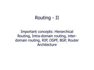 Routing - II