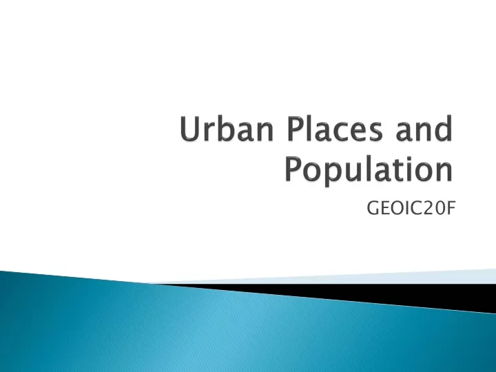 urban places and population