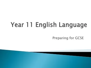 Year 11 English Language