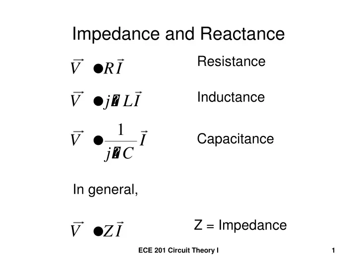 PPT - Impedance and Reactance PowerPoint Presentation, free download -  ID:9476697