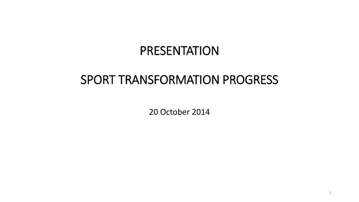 presentation sport transformation progress