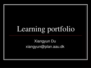 Learning portfolio