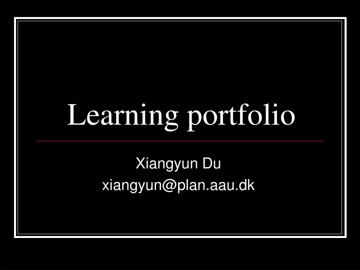 learning portfolio