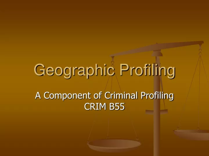 geographic profiling