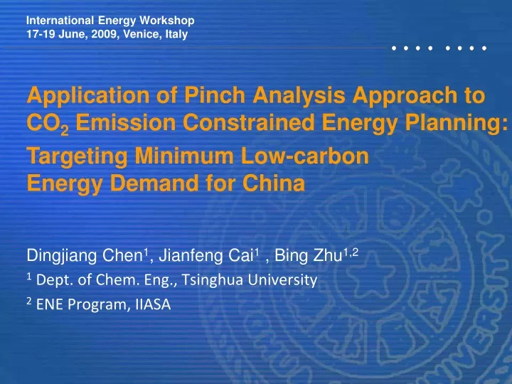 application o f pinch analysis approach t o co 2 emission constrained energy planning
