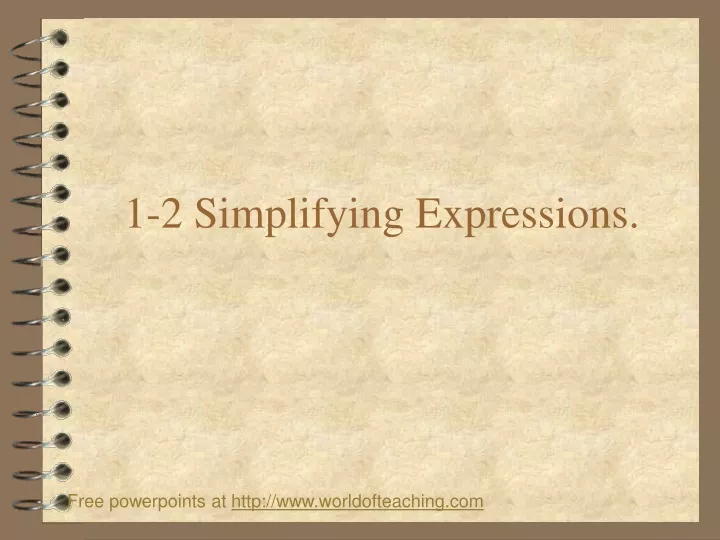1 2 simplifying expressions