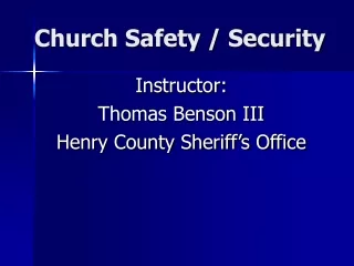 Church Safety / Security