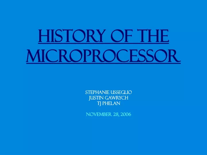 history of the microprocessor