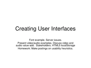 Creating User Interfaces