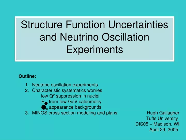 structure function uncertainties and neutrino oscillation experiments