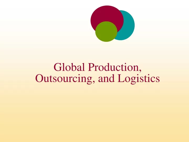 global production outsourcing and logistics