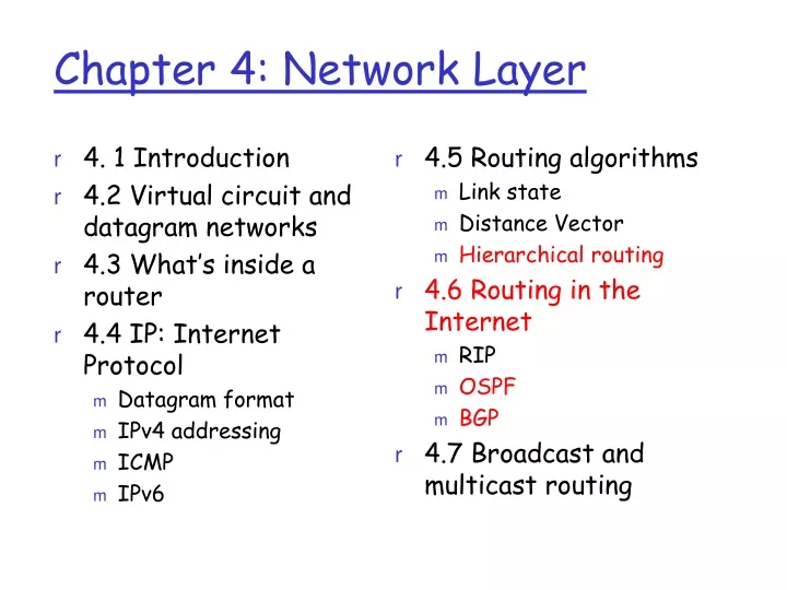 chapter 4 network layer