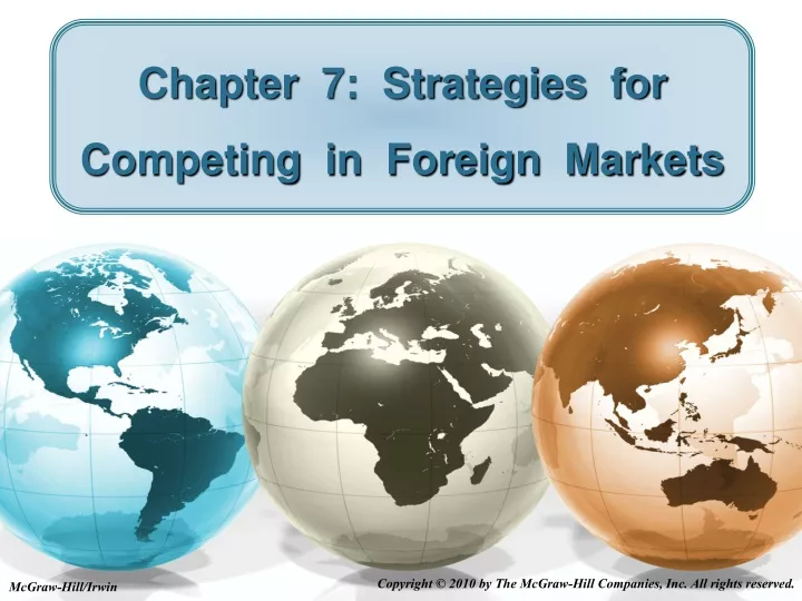 chapter 7 strategies for competing in foreign