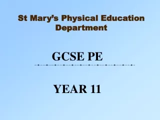 St Mary’s Physical Education Department
